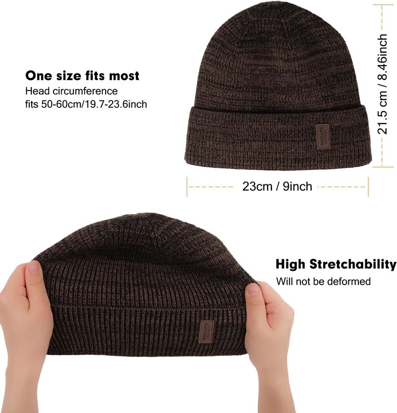 Wmcaps Winter Beanie for Men Women, Fleece Lined Beanie Soft Warm Knit Hat Ski Stocking Cuffed Cap - Image 2